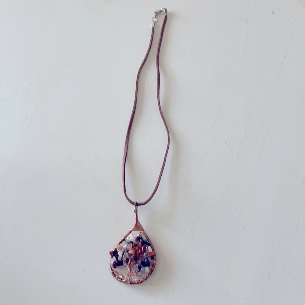 Copper twine tree of life necklace